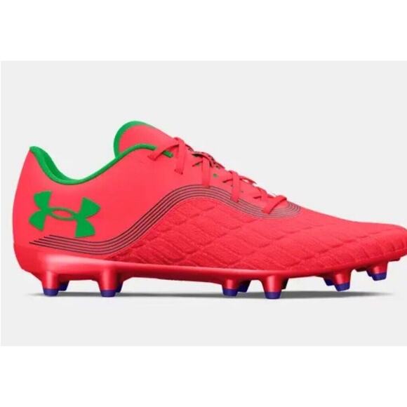 Under Armour Magnetico Pro 3 FG Women Soccer Cleats Sz 6 Red/Green 3027497-600 - Picture 3 of 6
